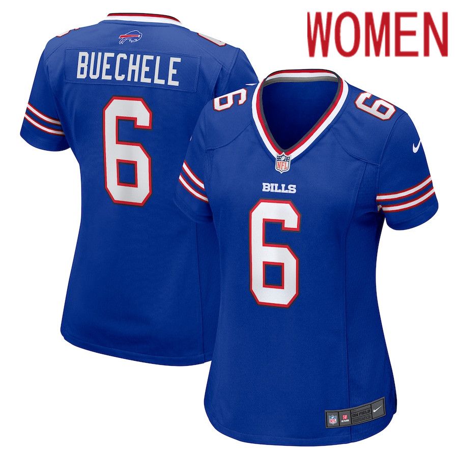 Women Buffalo Bills 6 Shane Buechele Nike Royal Team Game NFL Jersey